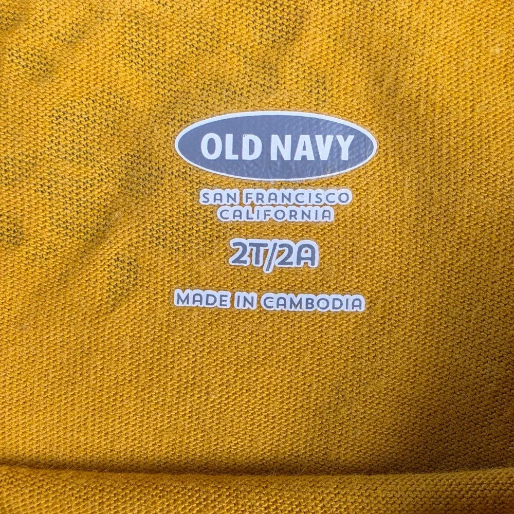 Old Navy Floral Long Sleeve Dress Girls 2T Yellow Excellent Cotton Jersey